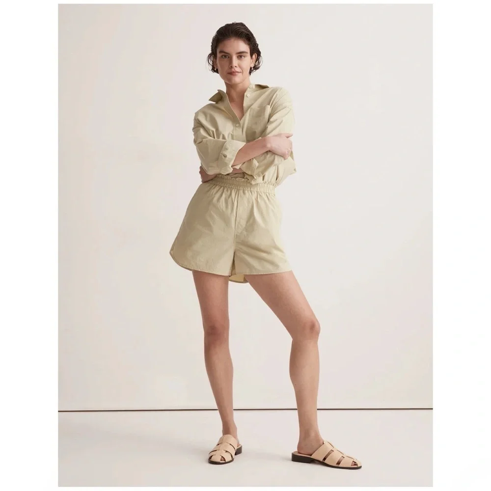Madewell Pull-On Shorts in Signature Popin Faded Seagrass Pistachio Sage Green S